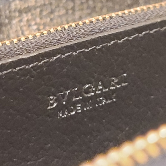 BVLGARI Authentic Black Canvas Zip Around Wallet - Picture 14 of 15